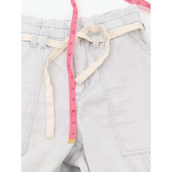 Kensie Jeans The Ella High Rise Gray Straight Ankle Tie Cotton Pants Size 4/27 - Picture 7 of 9